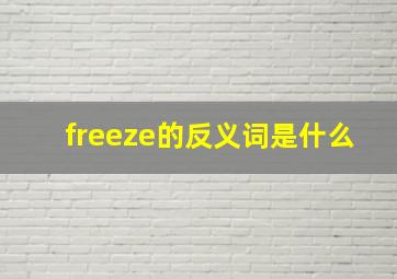 freeze的反义词是什么