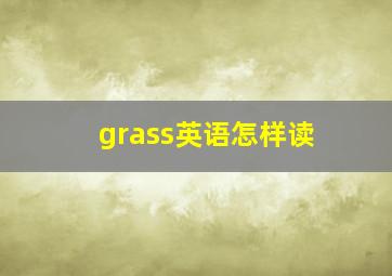 grass英语怎样读