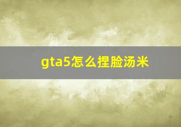 gta5怎么捏脸汤米