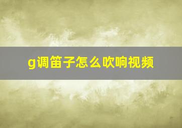 g调笛子怎么吹响视频