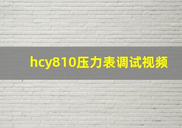 hcy810压力表调试视频