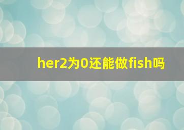 her2为0还能做fish吗