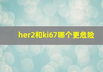 her2和ki67哪个更危险