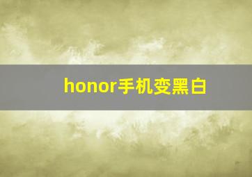 honor手机变黑白