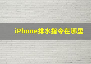 iPhone排水指令在哪里