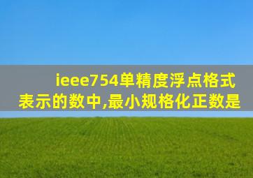 ieee754单精度浮点格式表示的数中,最小规格化正数是