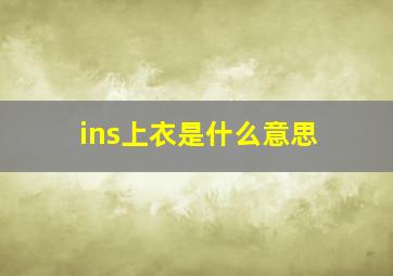 ins上衣是什么意思