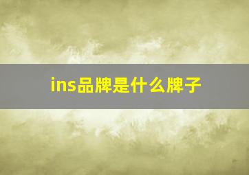 ins品牌是什么牌子