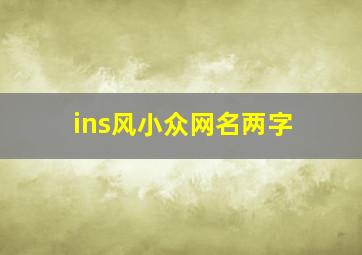 ins风小众网名两字