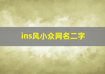 ins风小众网名二字