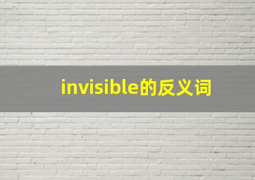 invisible的反义词