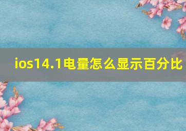 ios14.1电量怎么显示百分比