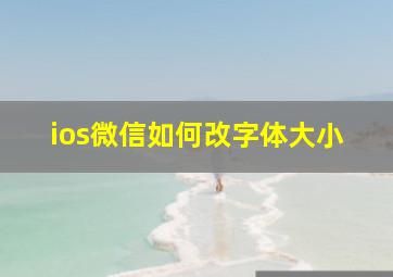 ios微信如何改字体大小