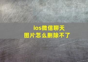 ios微信聊天图片怎么删除不了