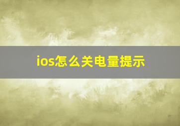 ios怎么关电量提示