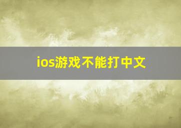 ios游戏不能打中文