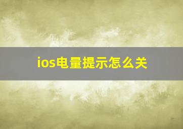 ios电量提示怎么关