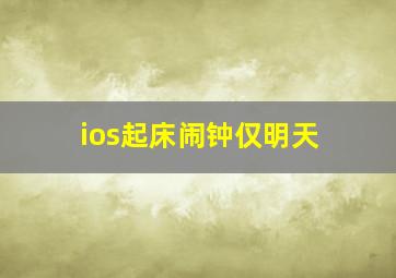 ios起床闹钟仅明天