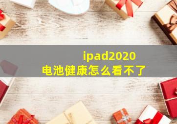 ipad2020电池健康怎么看不了