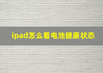 ipad怎么看电池健康状态