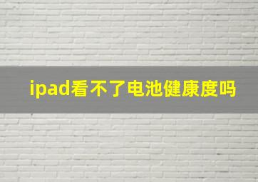 ipad看不了电池健康度吗