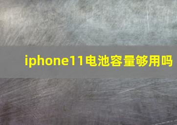 iphone11电池容量够用吗