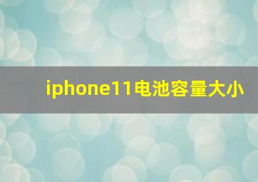 iphone11电池容量大小