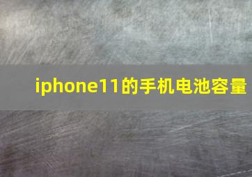 iphone11的手机电池容量