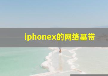 iphonex的网络基带