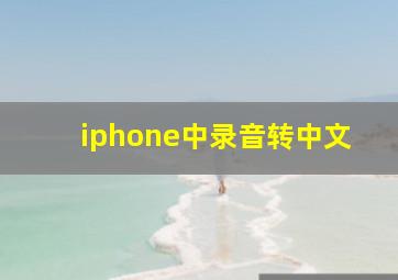 iphone中录音转中文