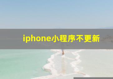 iphone小程序不更新