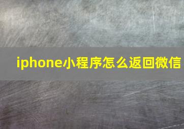 iphone小程序怎么返回微信