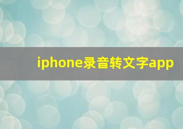 iphone录音转文字app