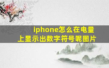 iphone怎么在电量上显示出数字符号呢图片