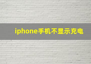 iphone手机不显示充电