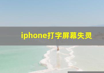 iphone打字屏幕失灵