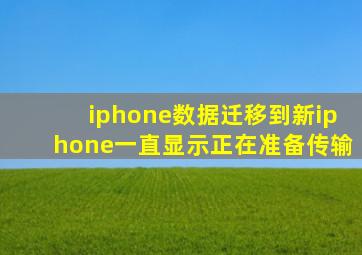 iphone数据迁移到新iphone一直显示正在准备传输