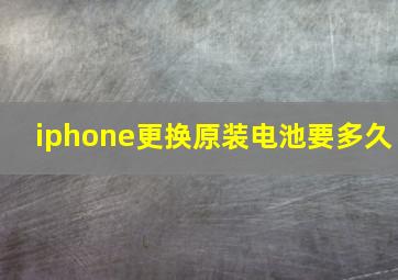 iphone更换原装电池要多久