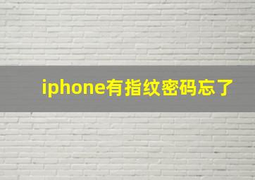 iphone有指纹密码忘了