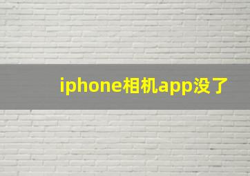 iphone相机app没了