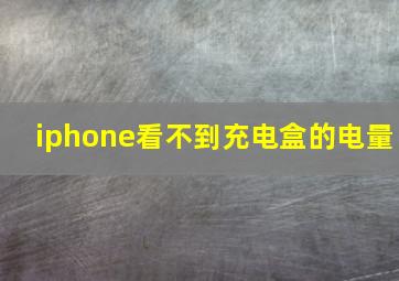 iphone看不到充电盒的电量