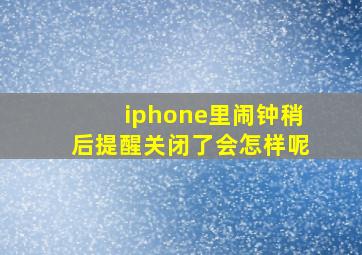 iphone里闹钟稍后提醒关闭了会怎样呢