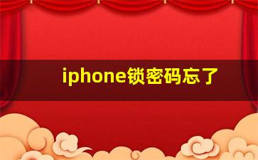 iphone锁密码忘了