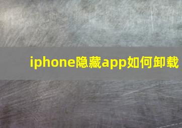 iphone隐藏app如何卸载