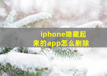 iphone隐藏起来的app怎么删除