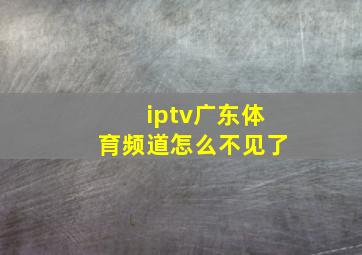 iptv广东体育频道怎么不见了