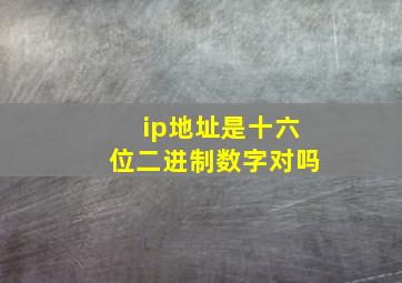 ip地址是十六位二进制数字对吗