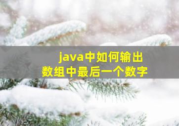 java中如何输出数组中最后一个数字