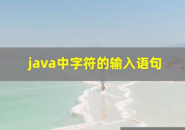 java中字符的输入语句