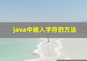 java中输入字符的方法